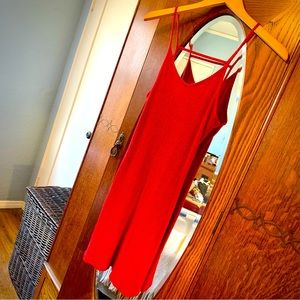 Top Shop Wine-colored Spaghetti-Strap Dress